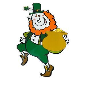 VTG Creative Expressions Leprechaun Die Cut St Patricks Day Decor 90s Foil 19”